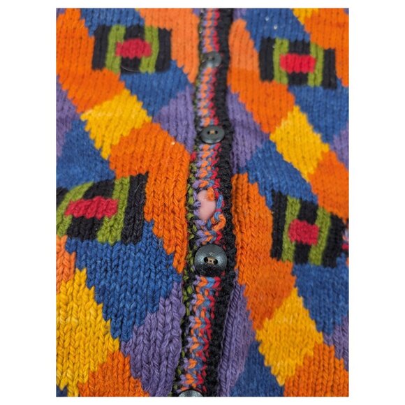 Miso Healthy To Wear Cardigan Sweater 90s Grunge Distressed Womens Size M/L - Picture 5 of 11